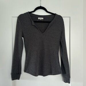 Grey Ribbed Long sleeve